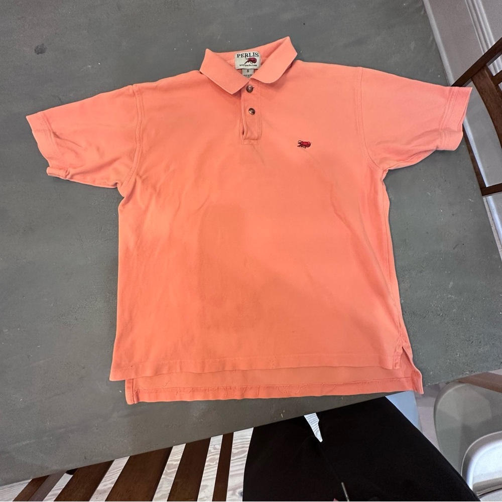 Perlis Men's Coral/ Salmon Polo Shirt